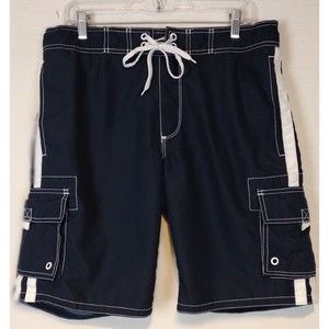 Old Navy Men's Swim Shorts Blue/White Size Small